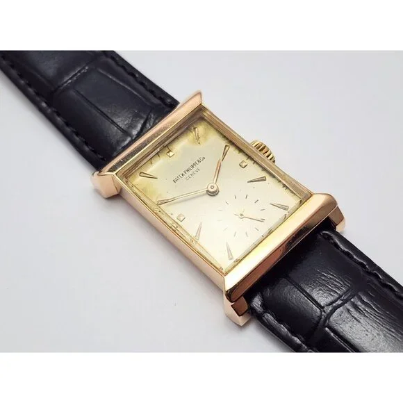 Vintage Patek Philippe 2404 Canape Art Deco Architectural 1950s 18K Rose Gold - Picture 9 of 16